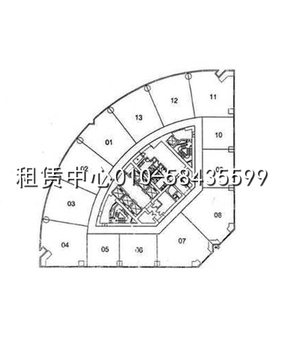 招商局大厦标准层平面图